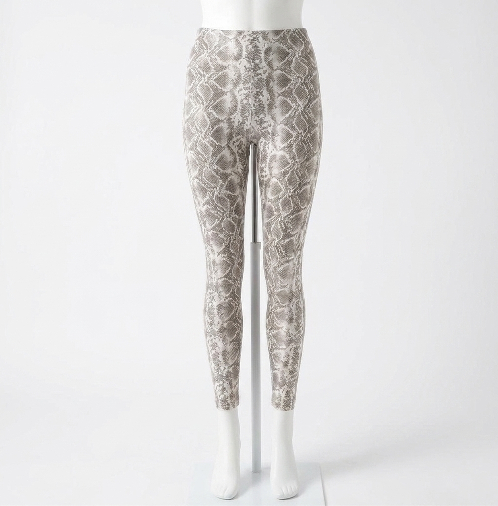 NEW COMMANDO faux leather animal print legging in white snake
